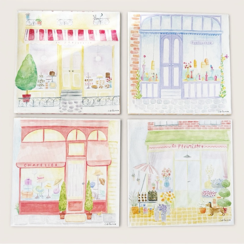 Oopsy Daisy x Land of Nod Maria Carluccio French Shop Prints - Set of Four